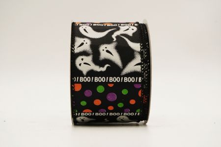 BOO Ghost Wired Ribbon_KF7074GC-53-53_fekete